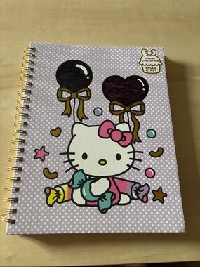 Hello Kitty Lavender Polka Dot Spiral Notebook with Colorful Accents